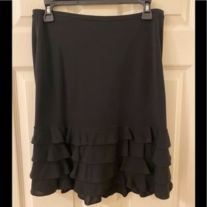 Ann Taylor Loft Black Ruffle Skirt - Petite M